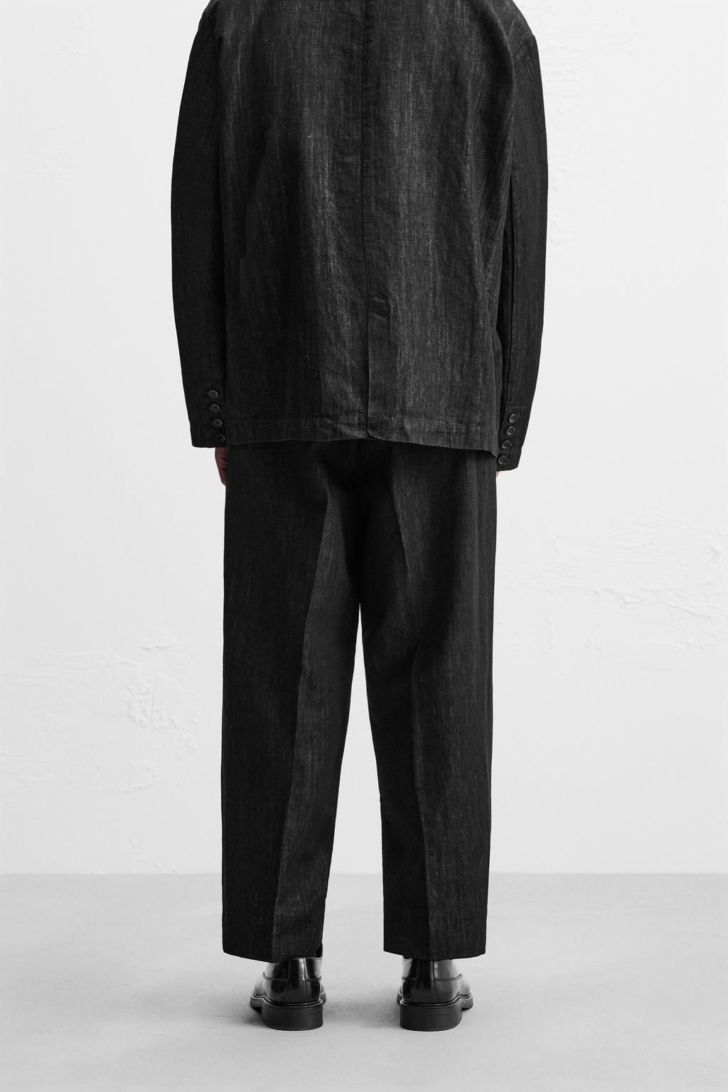 COTTON/LINEN WIDE-LEG JEANS - Zara фото 3