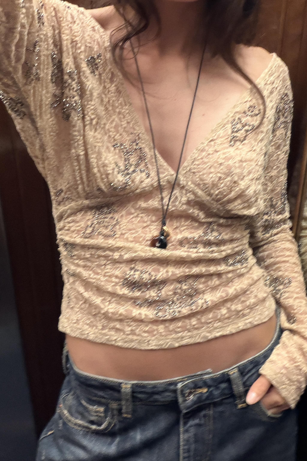 TOP WITH BEADED EMBROIDERY - Zara фото 11