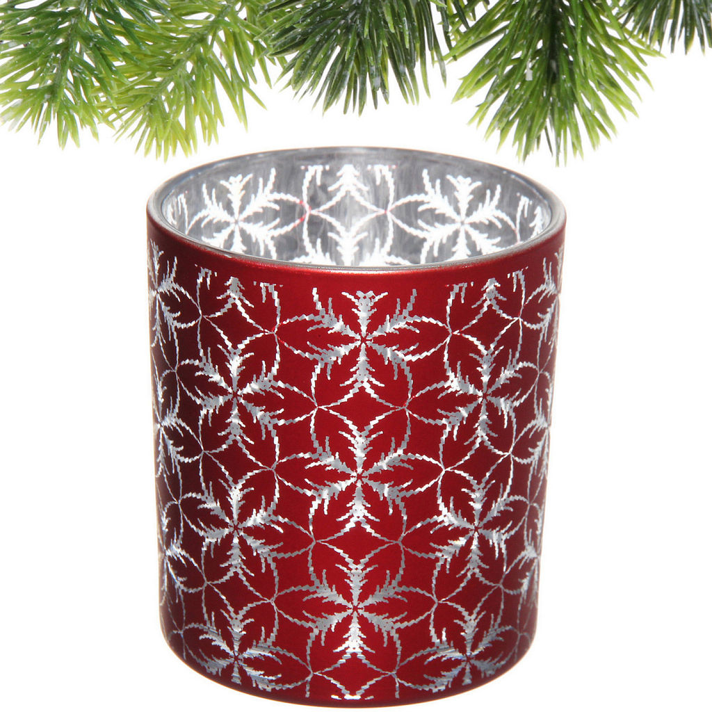 Цена за 4 шт. Подсвечник "Фантазия" 7*7,8 см, Красный