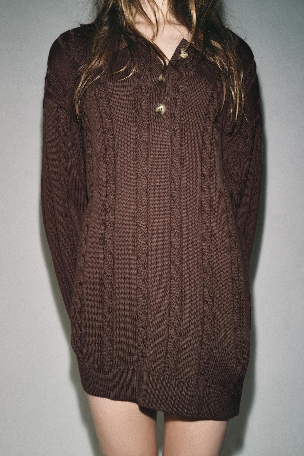 CABLE KNIT POLO SHIRT - Zara фото 6