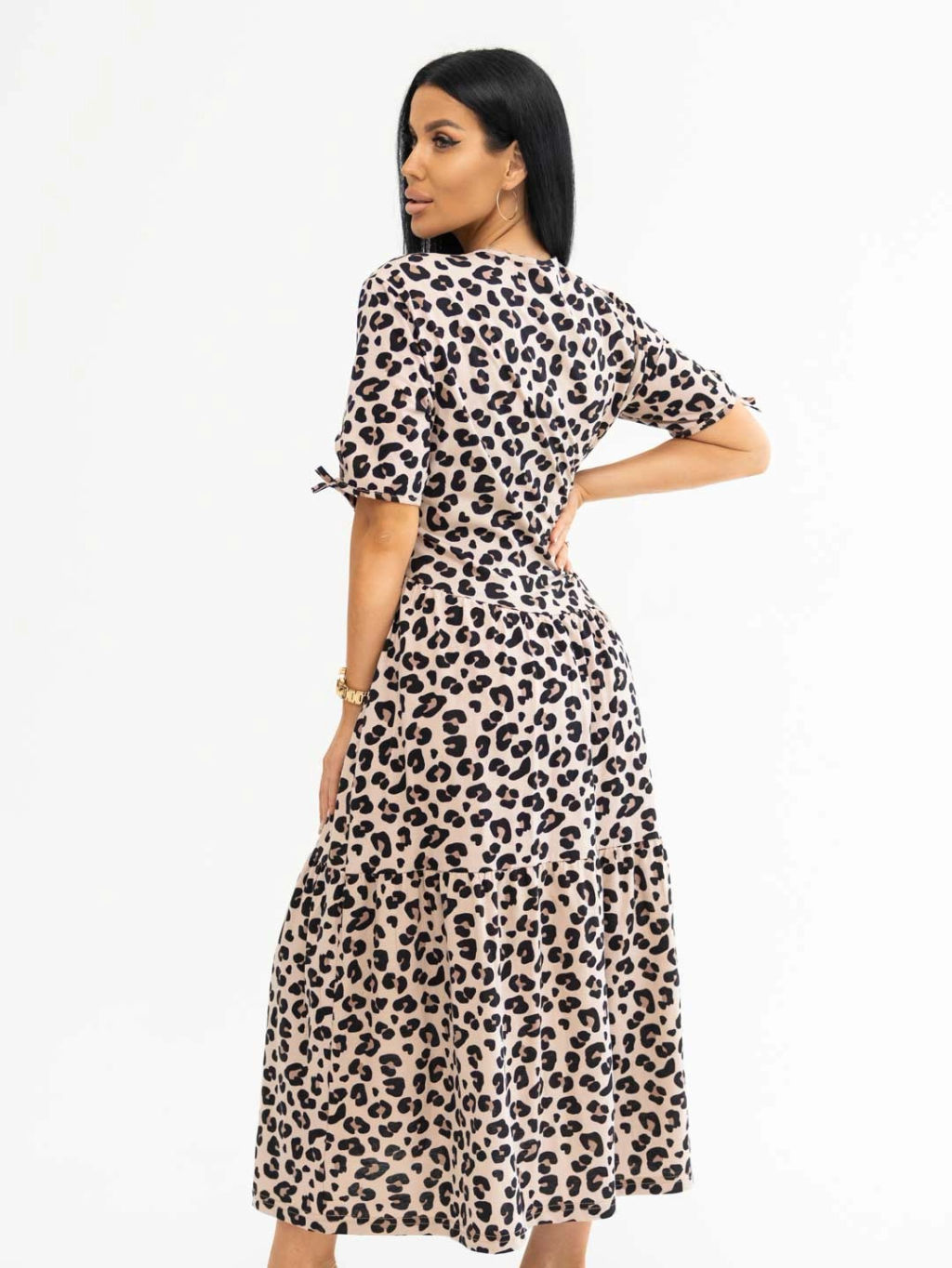 Платье женское, цвет бежевый черный