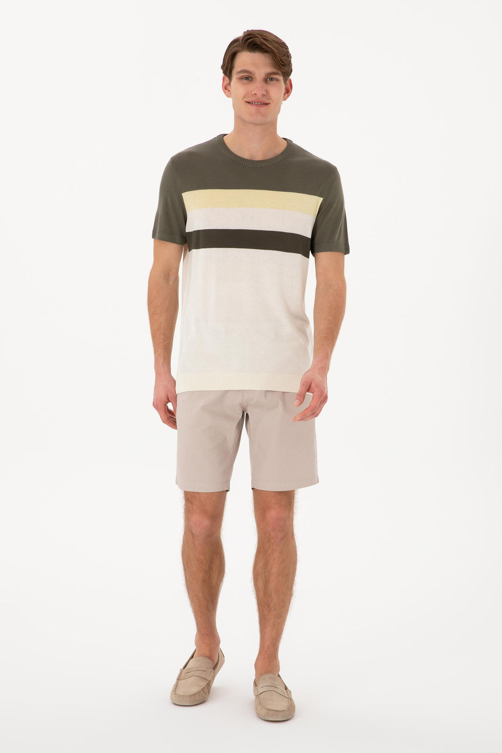 Erkek Slim Fit Bisiklet Yaka Haki Ti__rt Sepette S_rpriz _ndirim - U.s. polo assn фото 4