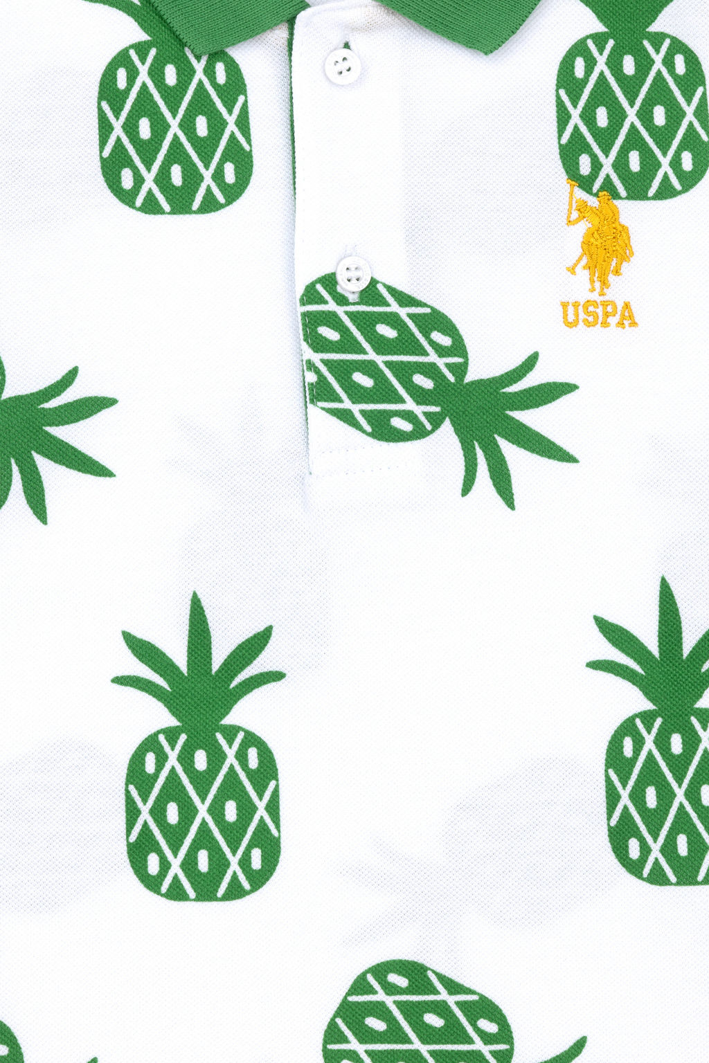 Футболка-поло U.S. Polo Assn для мальчика зелёная из хлопка  фото 9