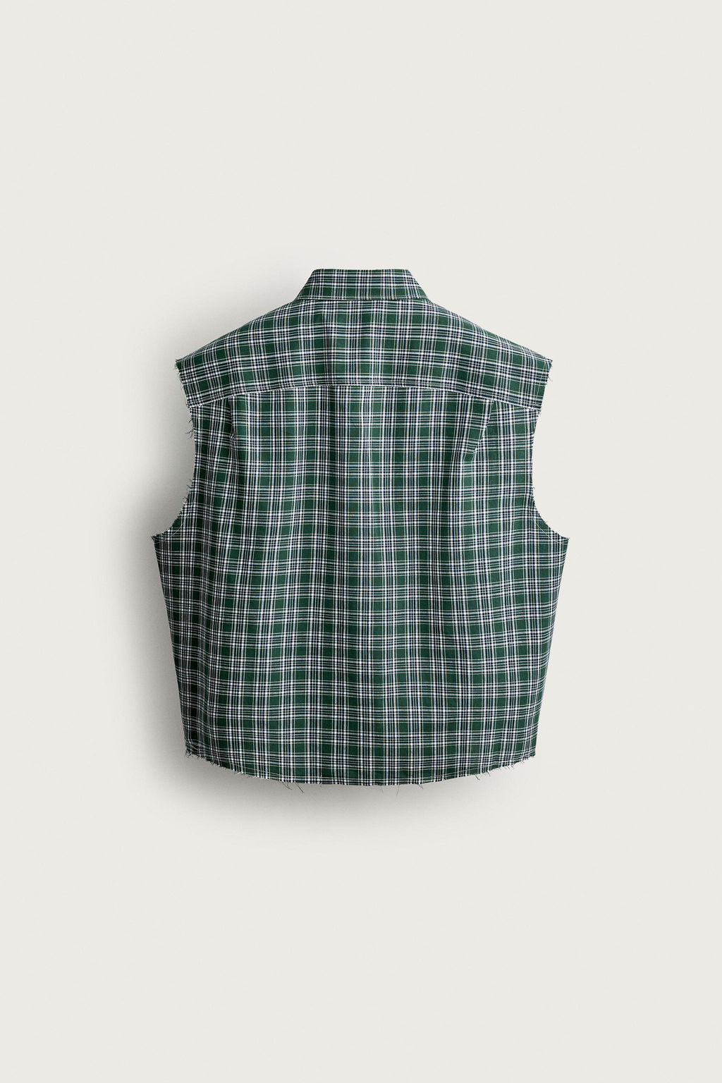 CAMISA TANK CROPPED FIT CUADROS / Verdes - Zara фото 9