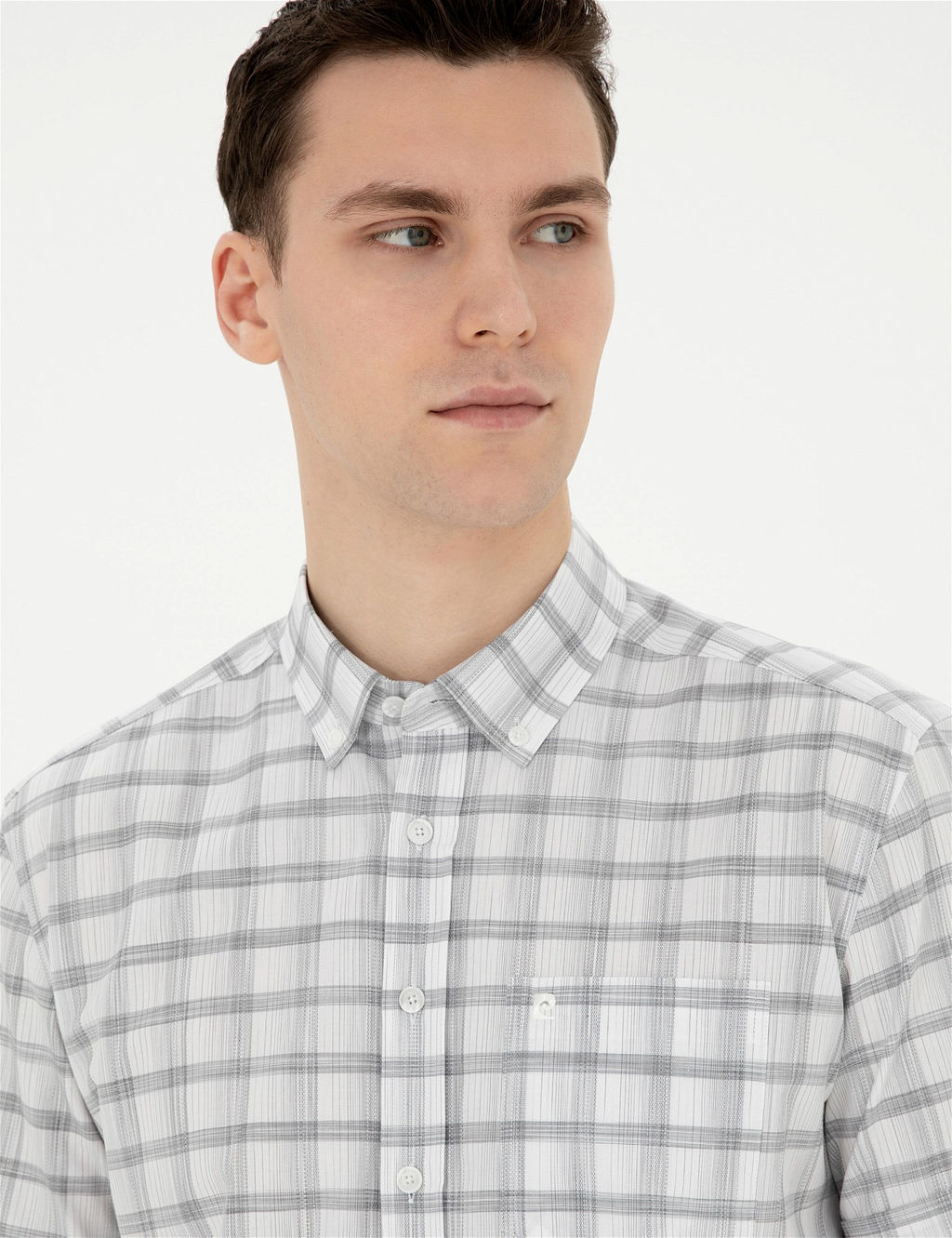 Gri Regular Fit K_sa Kollu G_mlek - Pierre cardin фото 2