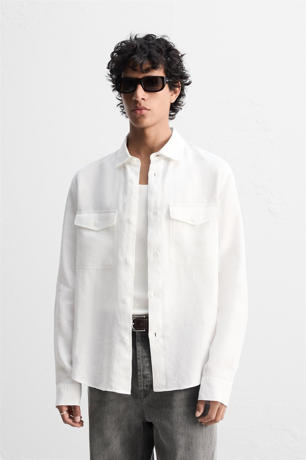 100% LINEN OVERSHIRT - Zara фото 2