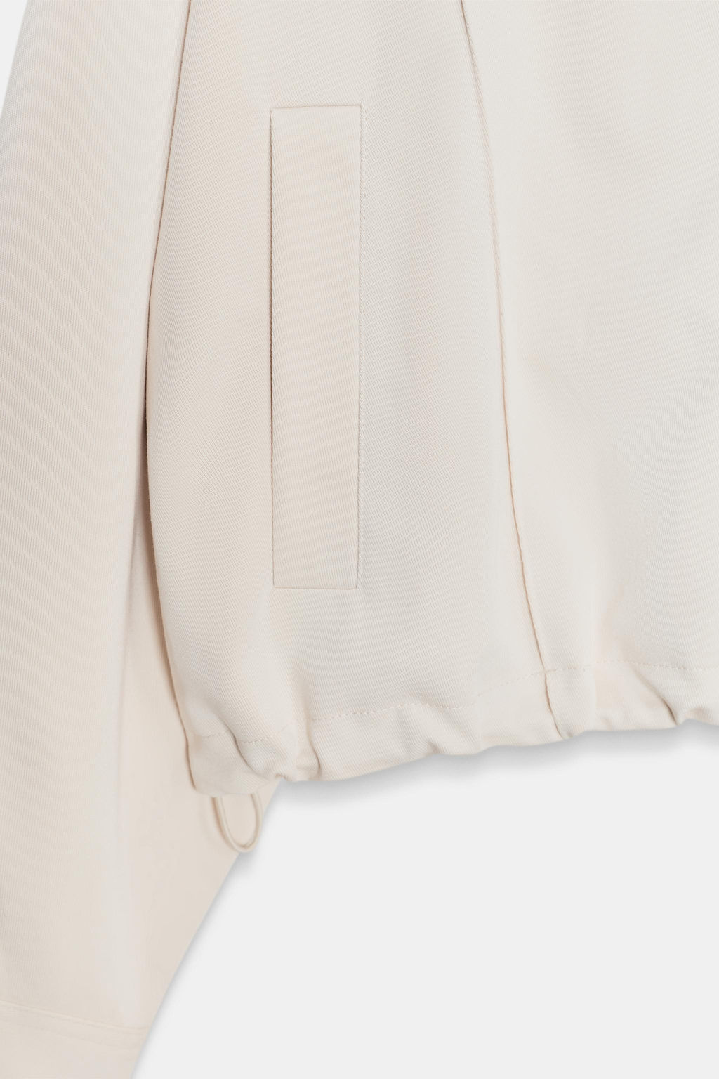 CAZADORA BOMBER CUELLO SUBIDO / Crudo