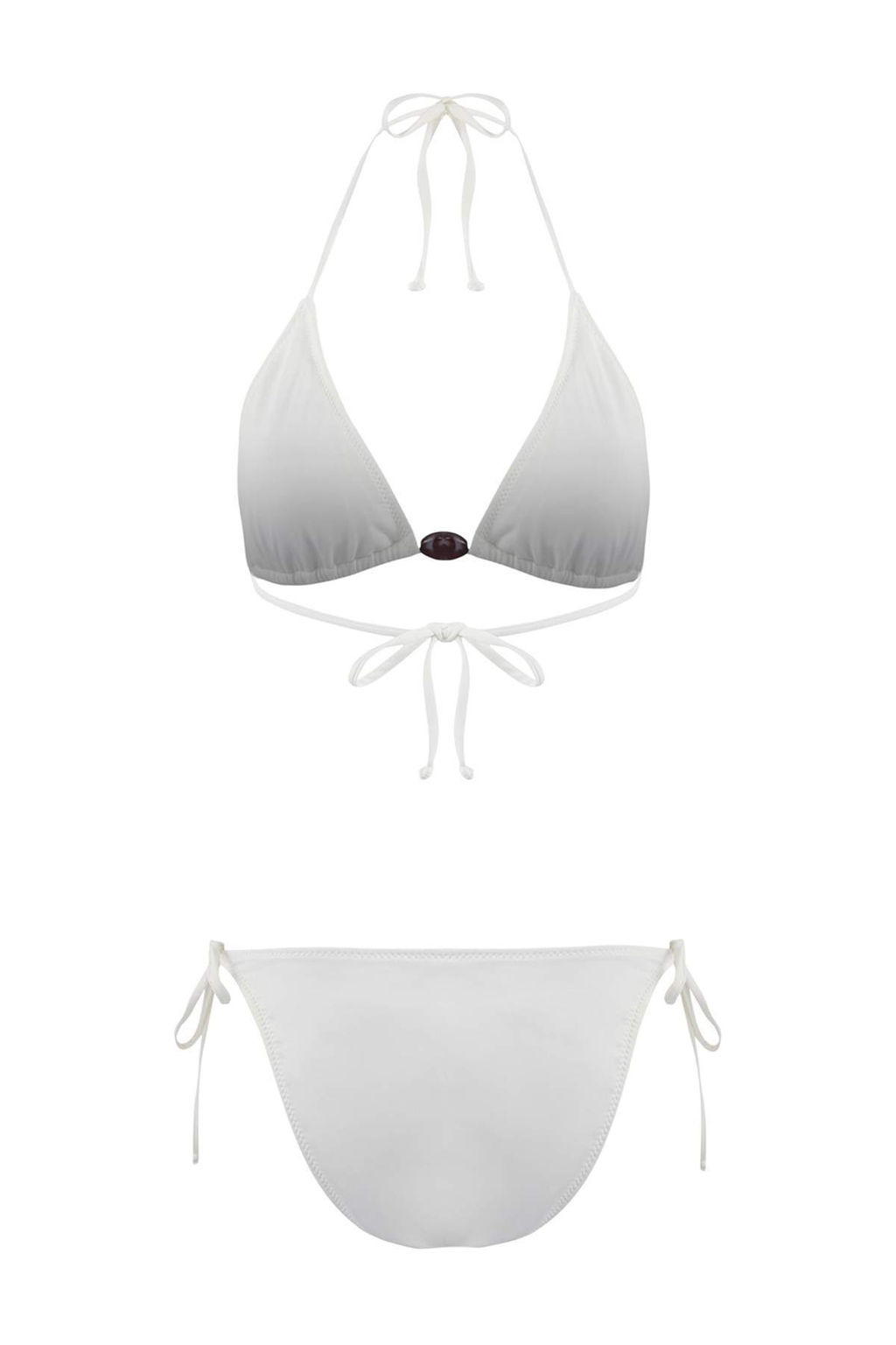 Ekru Ucgen Kapl? Aksesuarl? Normal Bel Regular Bikini Tak?m? TBESS26BT00054