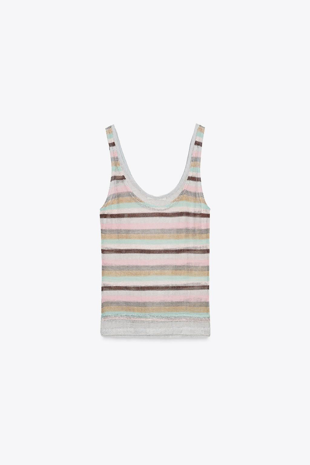 STRIPED METALLIC THREAD TOP - Zara фото 5