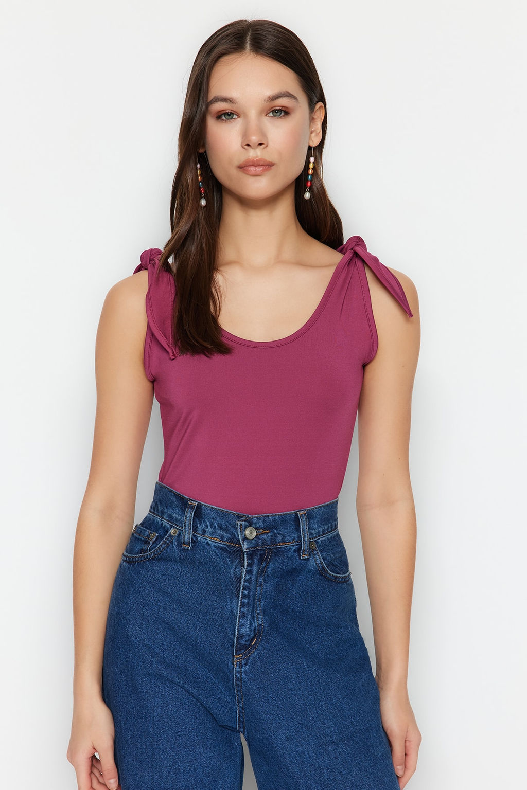 Lacivert Baglama Detayl? Havuz Yaka S?rt Dekolteli Orme Body TWOSS23BD00088 - Trendyolmilla фото 9