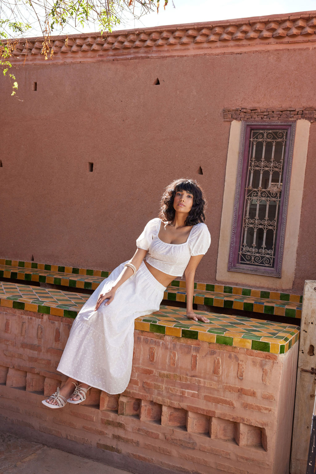 Ekru Brode Kumas Klos Maxi Boy Dokuma Etek TWOSS24ET00069