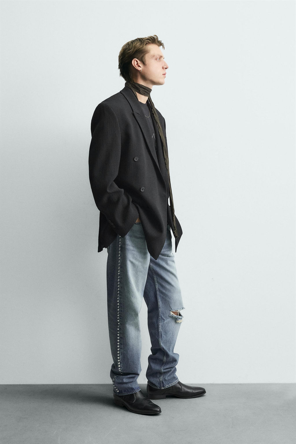 LIMITED EDITION DOUBLE-BREASTED PINSTRIPE SUIT BLAZER - Zara фото 4