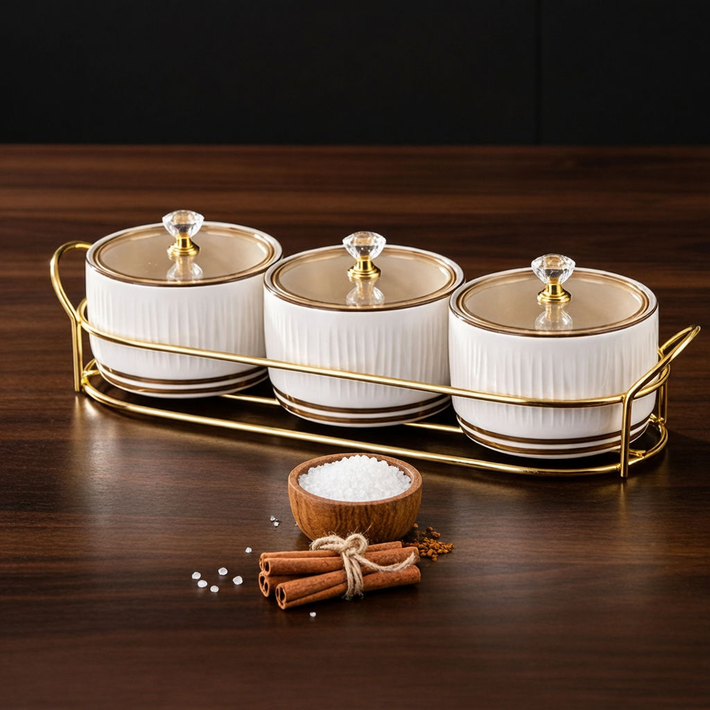 НАБОР БАНОК LEFARD HERBAL С ПЛАСТИК. КРЫШКОЙ 3 ШТ. по 230 мл НА МЕТАЛЛ. ПОДСТАВКЕ  фото 7