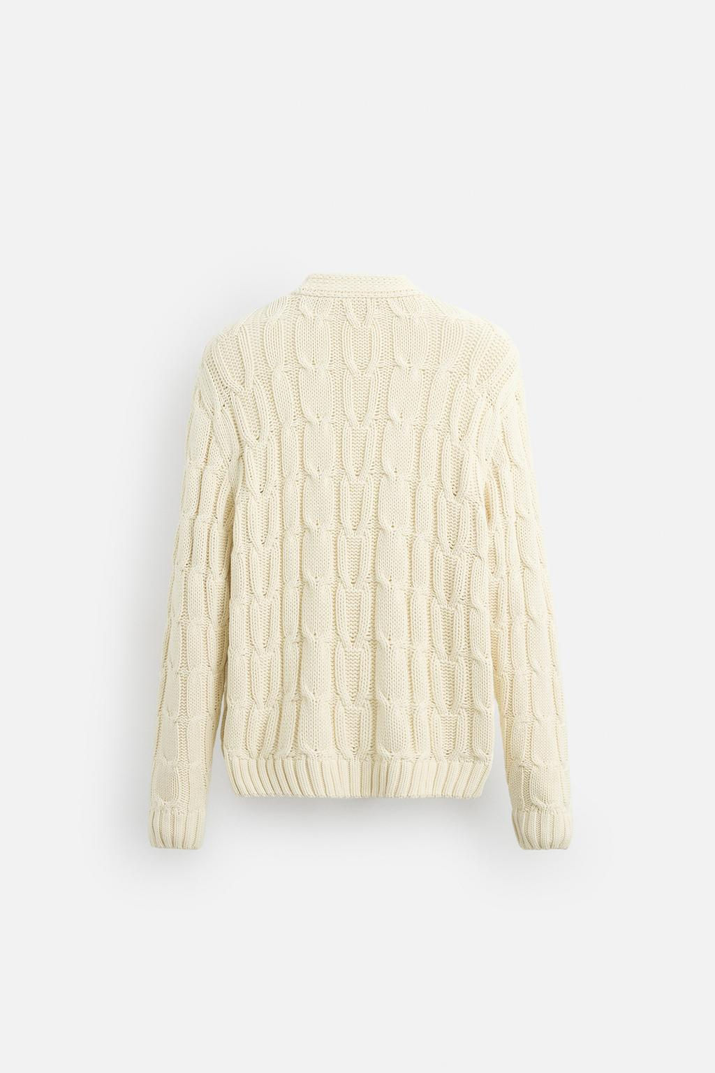 TEXTURED CABLE-KNIT CARDIGAN - Zara фото 9