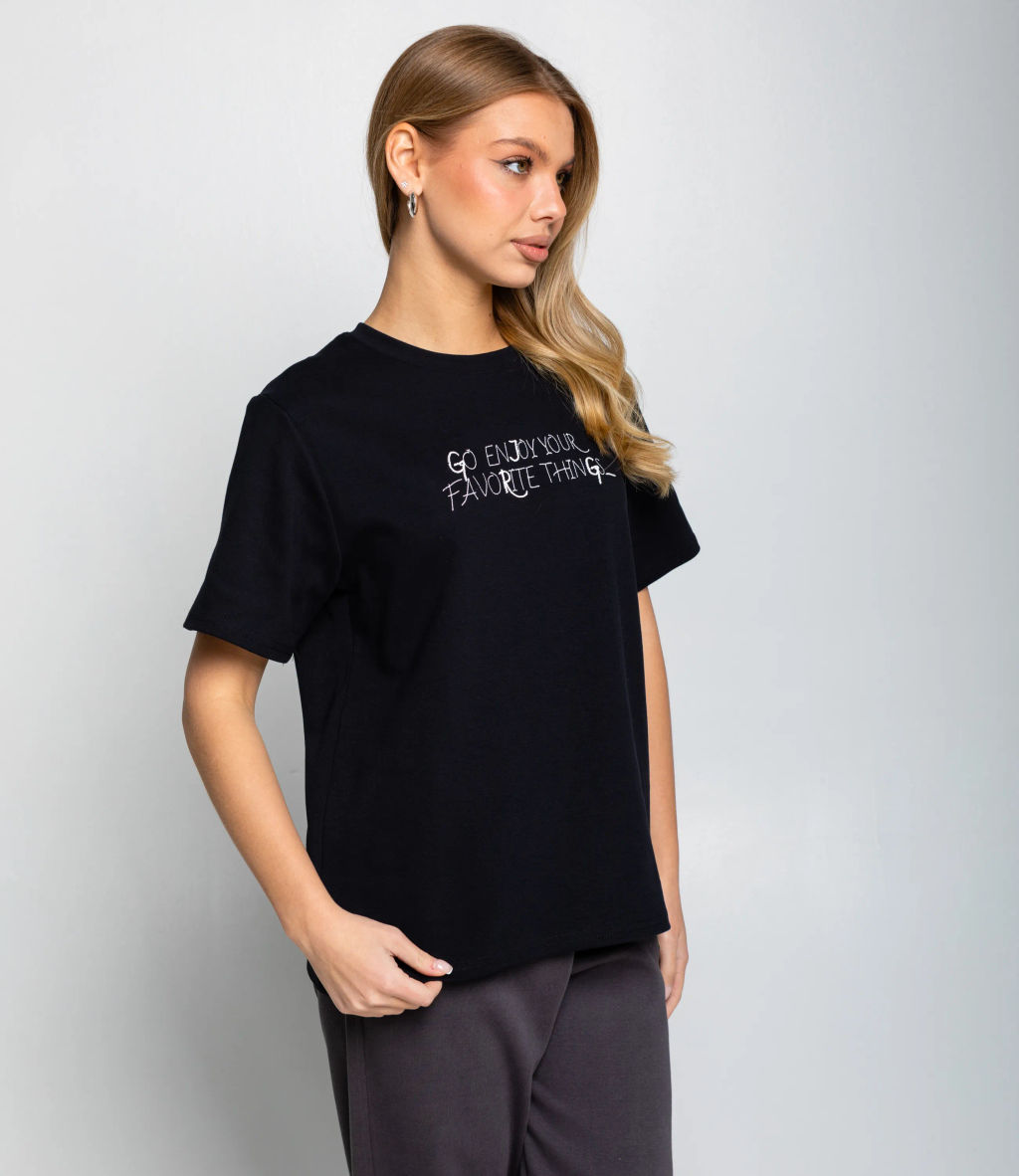 Футболка #КТ6117, чёрный - Dommod фото 2