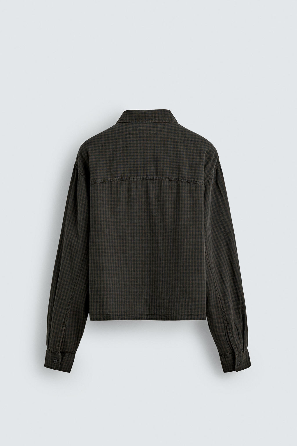 CAMISA CUADROS ALGOD?N - LINO / Marr?n oscuro - Zara фото 8