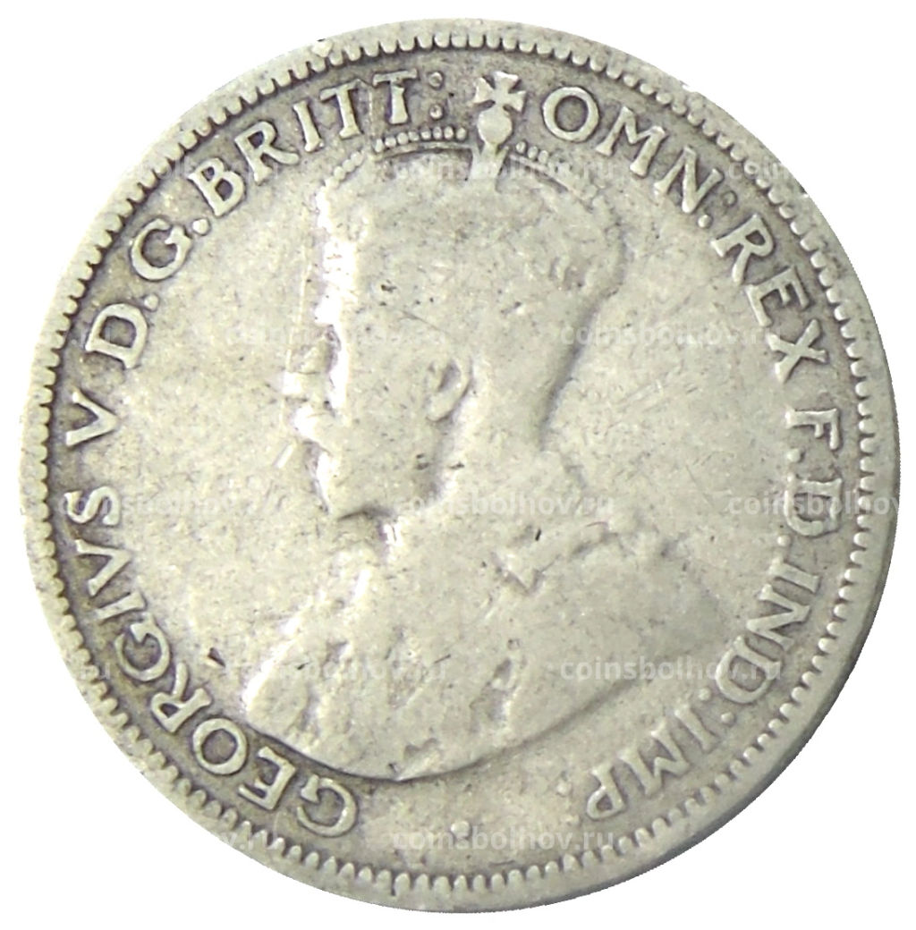 Монета 6 пенсов 1925 года Австралия