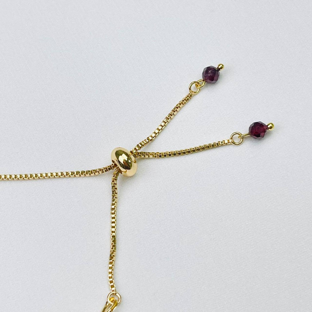 Браслет регулируемый из Граната, Турмалина и Обсидиана Муладхара - Радуга самоцветов фото 4