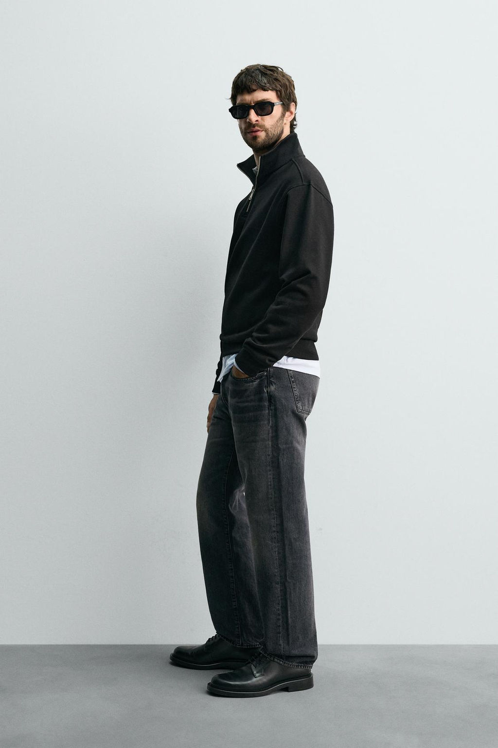 BASIC QUARTER-ZIP SWEATSHIRT - Zara фото 11