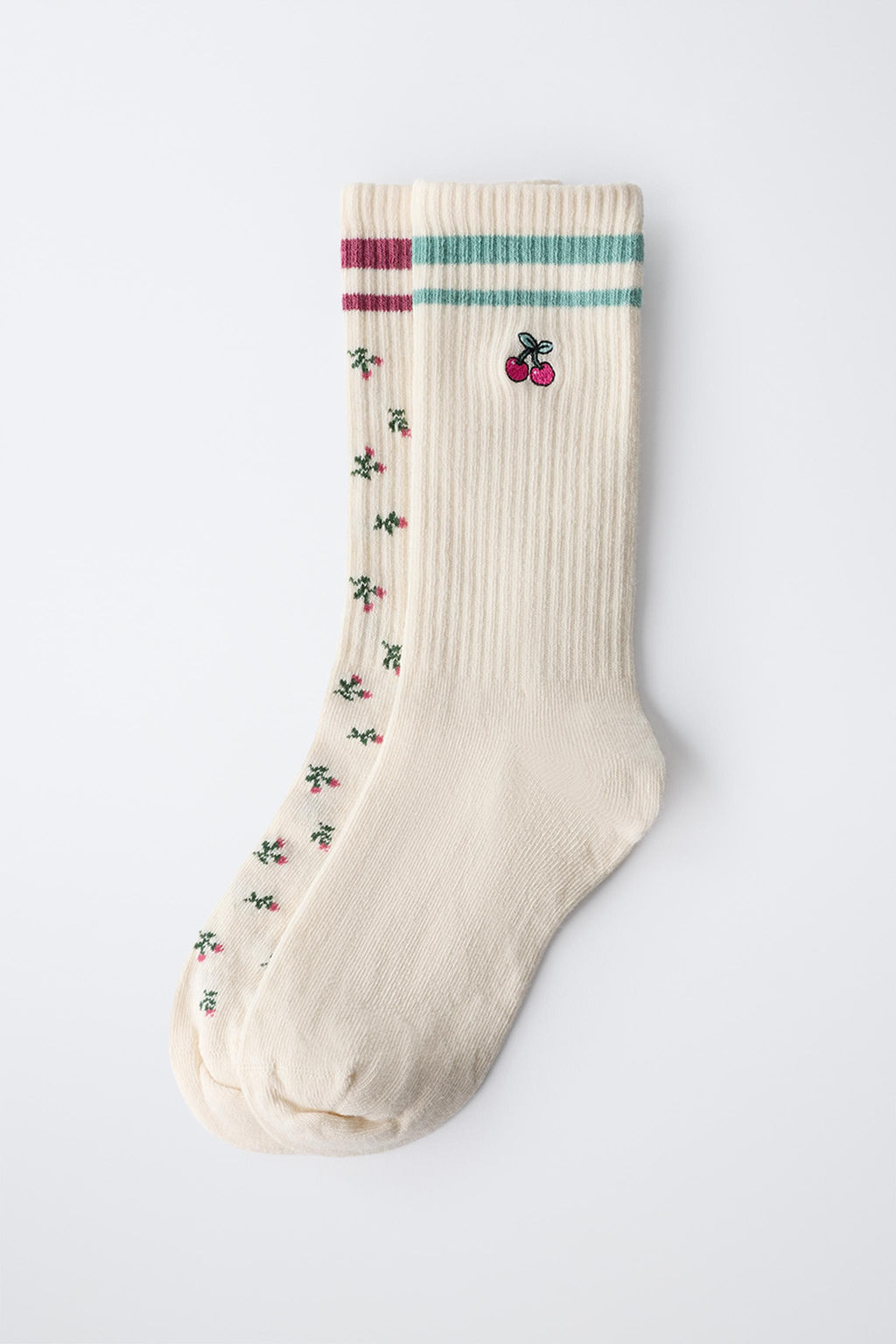 2-PACK OF LONG SOCKS WITH FLORAL BANDS - Zara фото 4