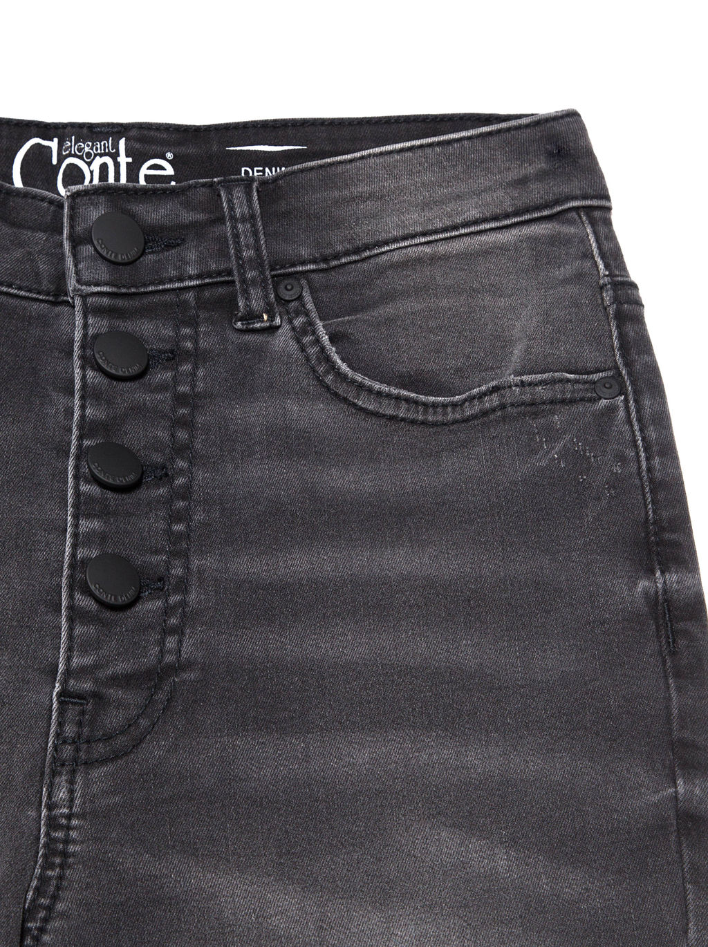 CONTE Моделирующие eco-friendly джинсы skinny с высокой посадкой CON-225 Lycra® washed black - Conte elegant фото 7