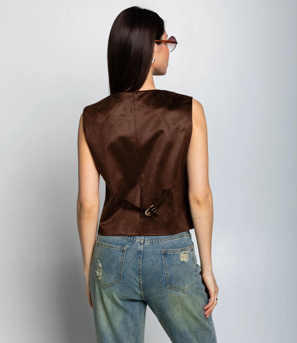 Жилет #КТ9836, шоколадный