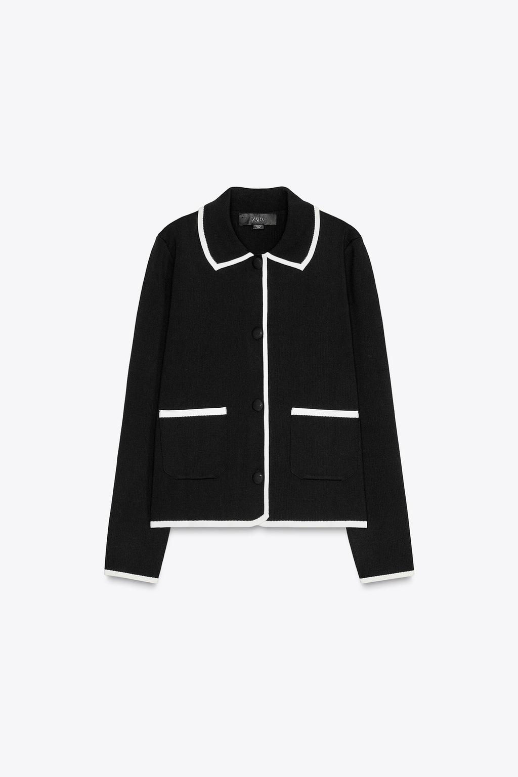 KNIT CARDIGAN WITH CONTRAST TRIMS - Zara фото 3