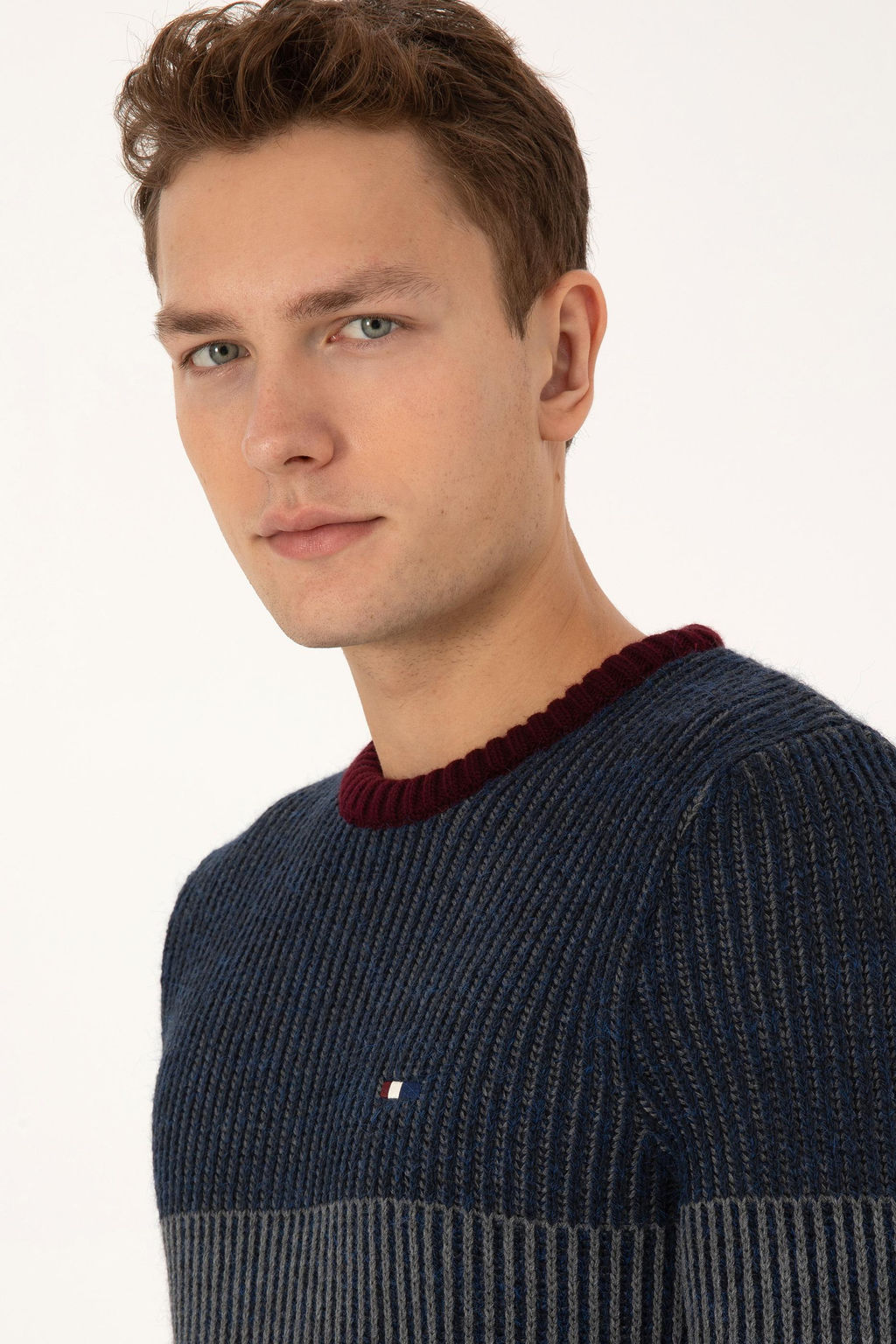 Erkek Slim Fit Bisiklet Yaka Lacivert Kazak - U.s. polo assn фото 2