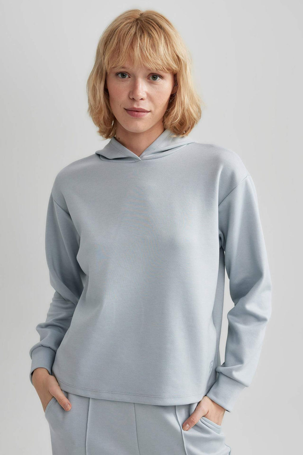 DeFactoFit Standart Fit Kapusonlu Skuba Dalg?c Sporcu Basic Sweatshirt  фото 4