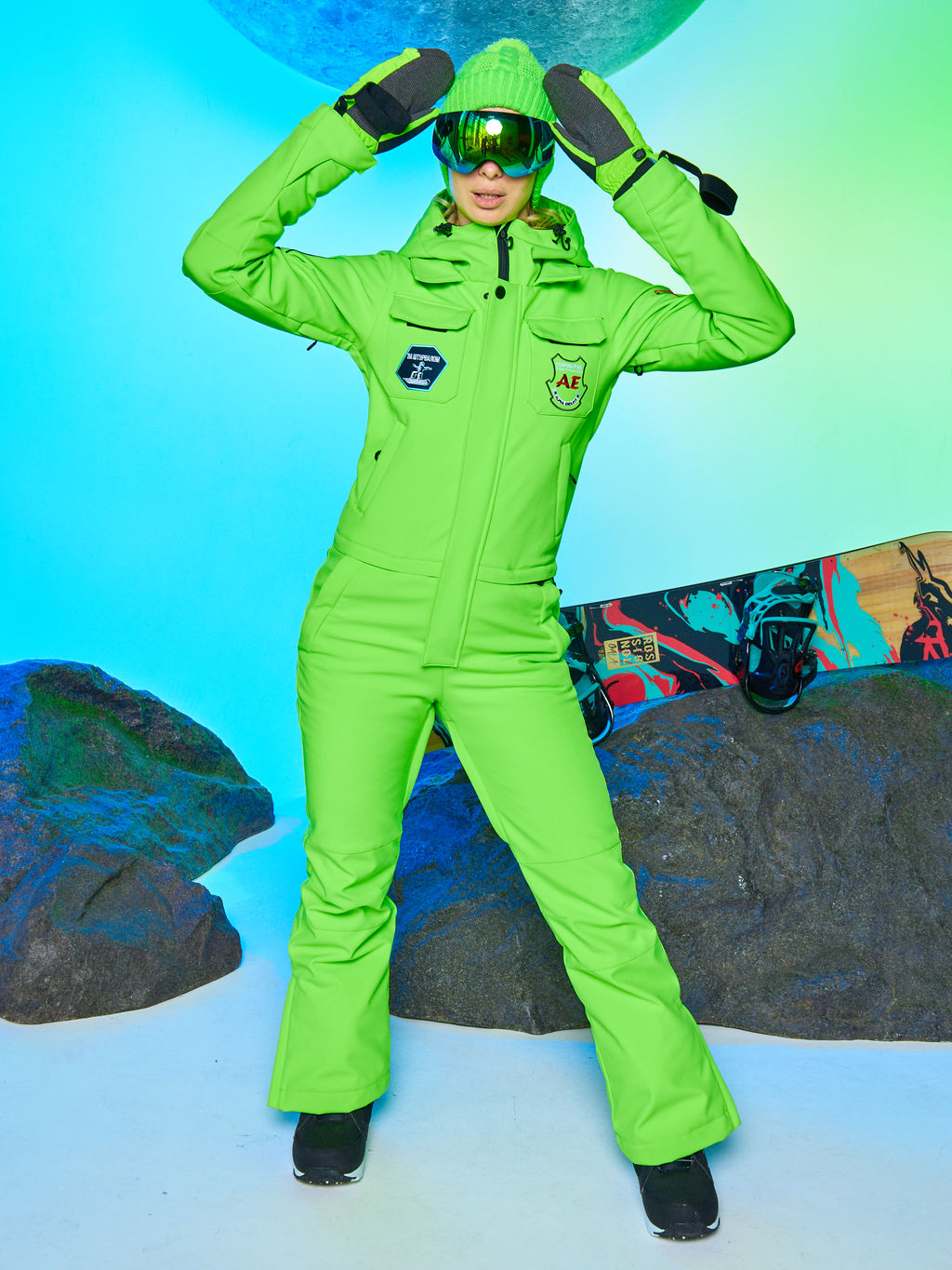 Женский сноубордический горнолыжный комбинезон Alpha Endless Aeternitas 223/2305 FAG - Салатовый  фото 23