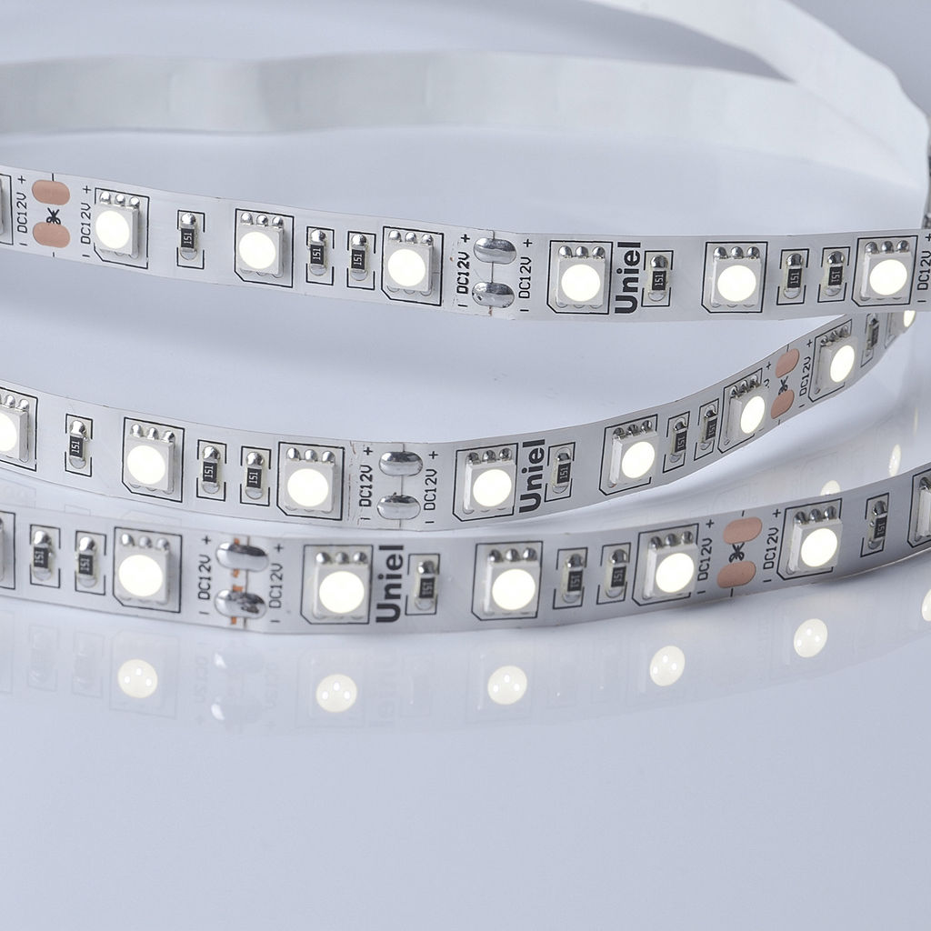 ULS-M25-5050-60LED/m-10mm-IP20-DC12V-14,4W/m-5M-4000K PROFI Гибкая светодиодная лента на самоклеящейся основе. Катушка 5м. в герметичной упаковке. Белый свет(4000К). ТМ Uniel.