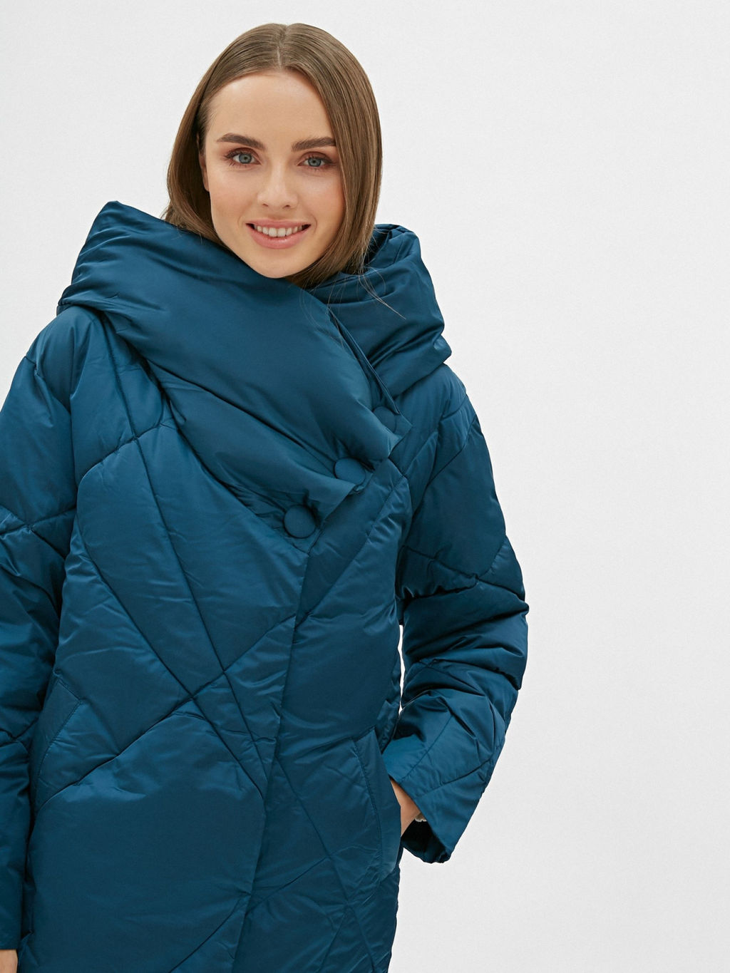 Conso/WEM 190501 - teal Полупальто утепленное женское  фото 4