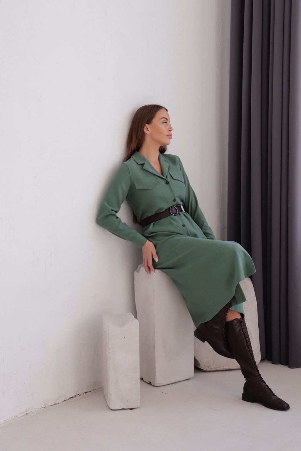 Платье-рубашка с английским воротником - Martichelli фото 330