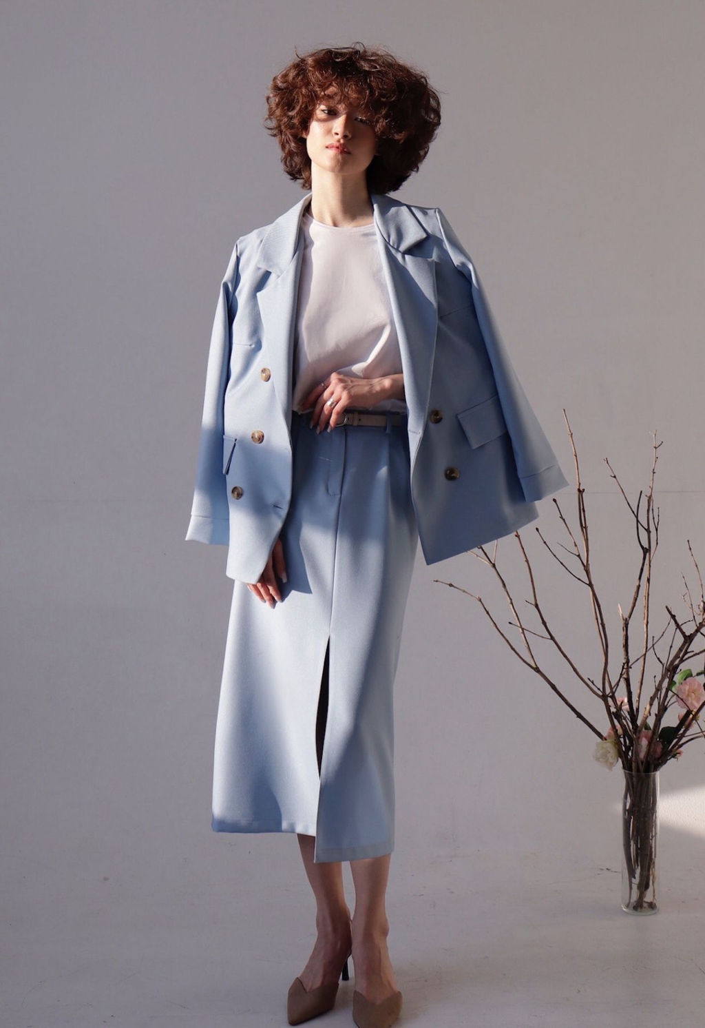 Жакет двубортный голубой - Martichelli фото 2