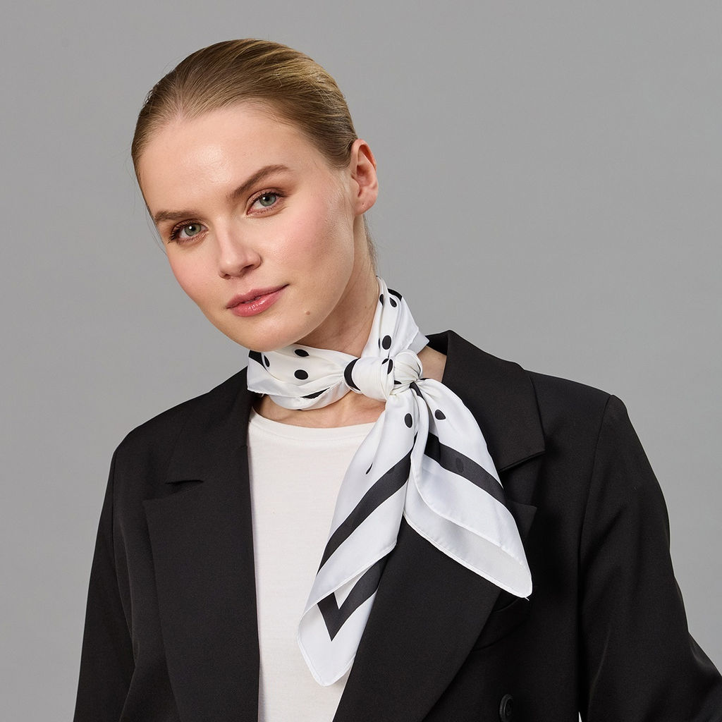 Платок 68х68 Горошек, цвет белый - Мастерская ПОКРОВ фото 6