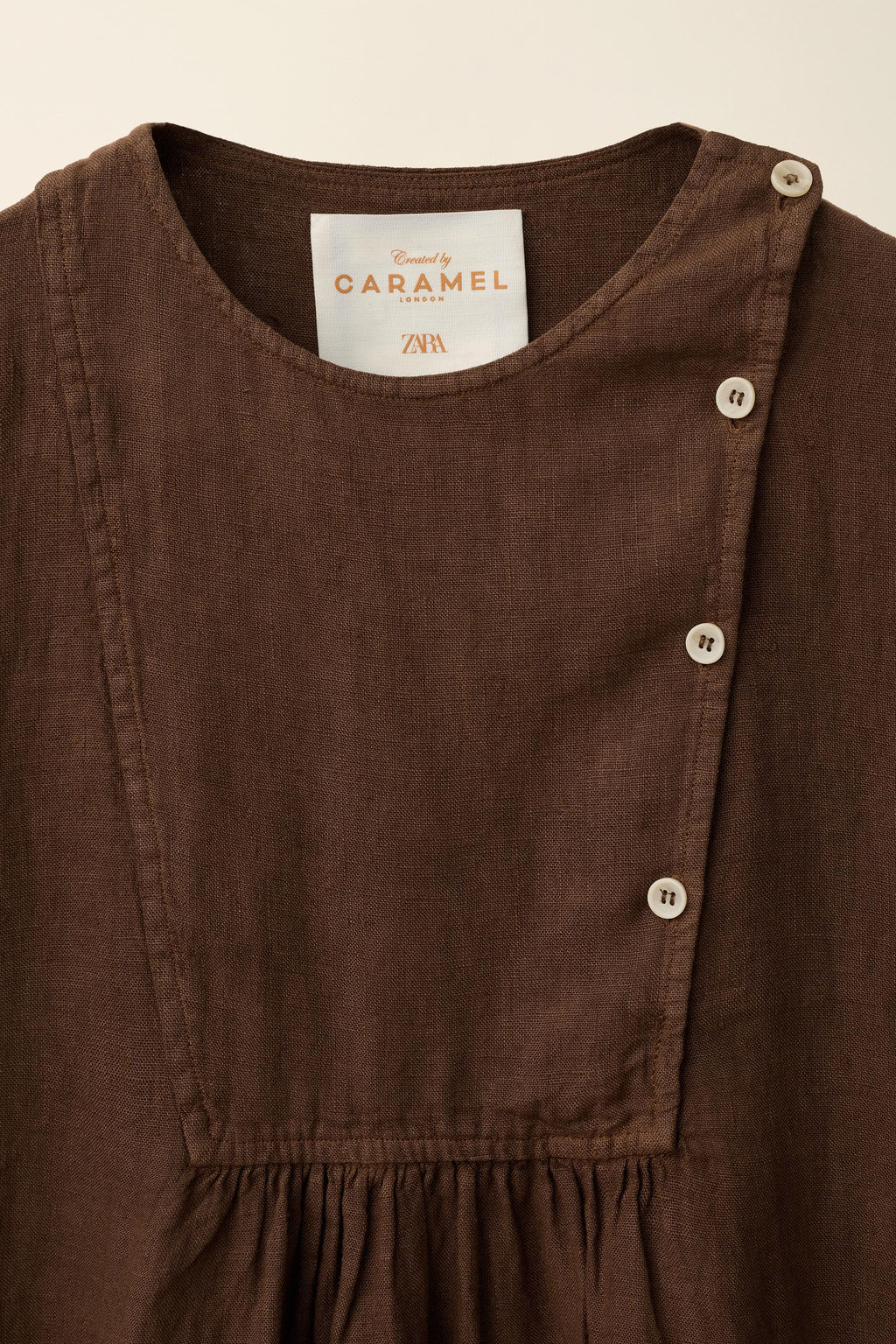 VESTIDO LINO 100% CREATED BY CARAMEL LONDON X ZARA / Chocolate  фото 5