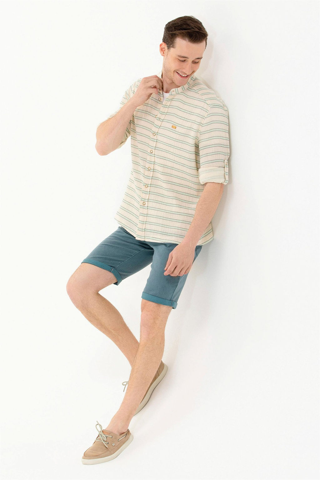 U. S. Polo Assn / Мужская зеленая рубашка с длинным рукавом - U.s. polo assn фото 10