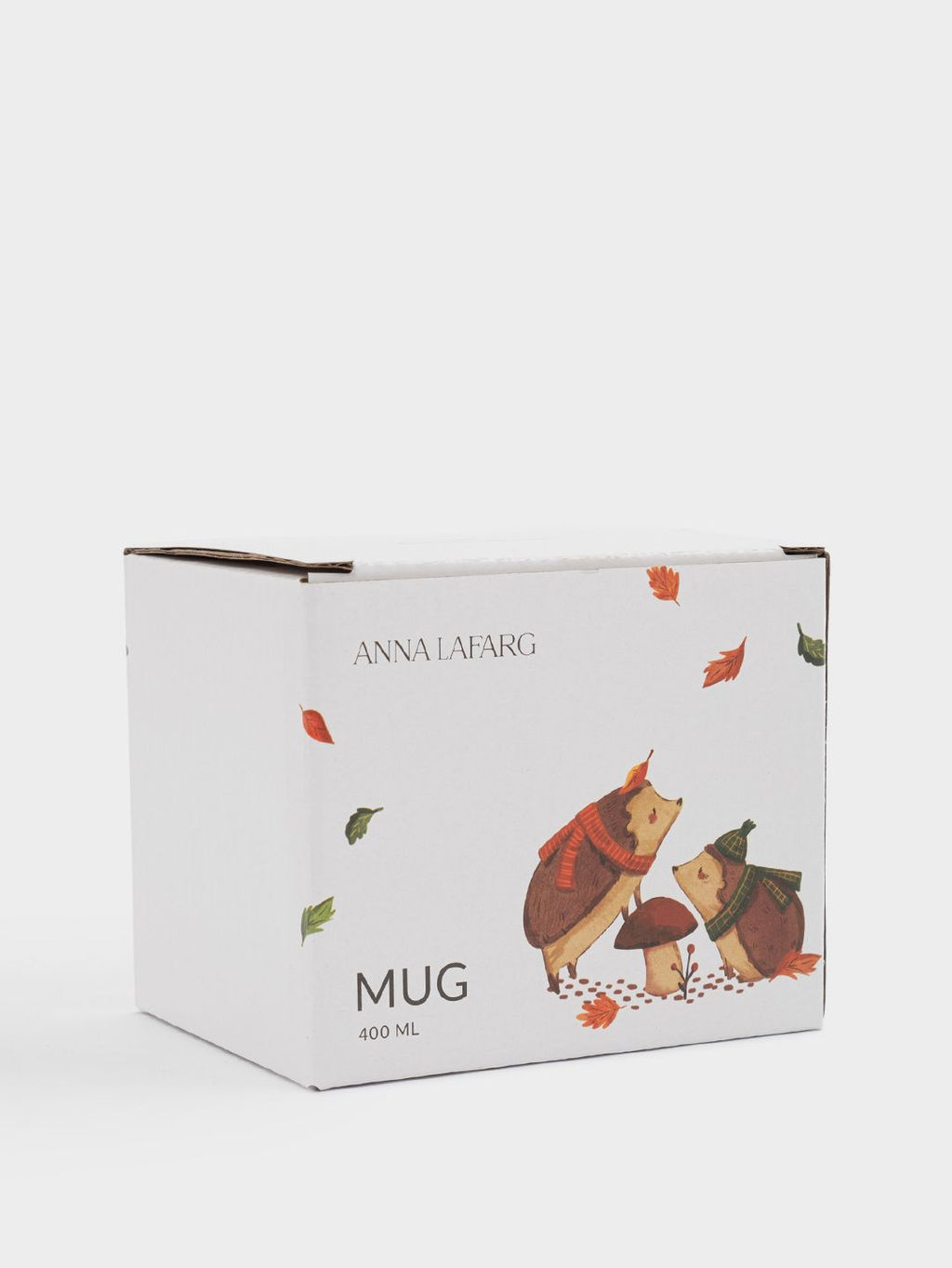 Кружка, 400 мл, керамика D, бело-зеленая, Ежи у гриба, Autumn friends - Anna lafarg фото 8