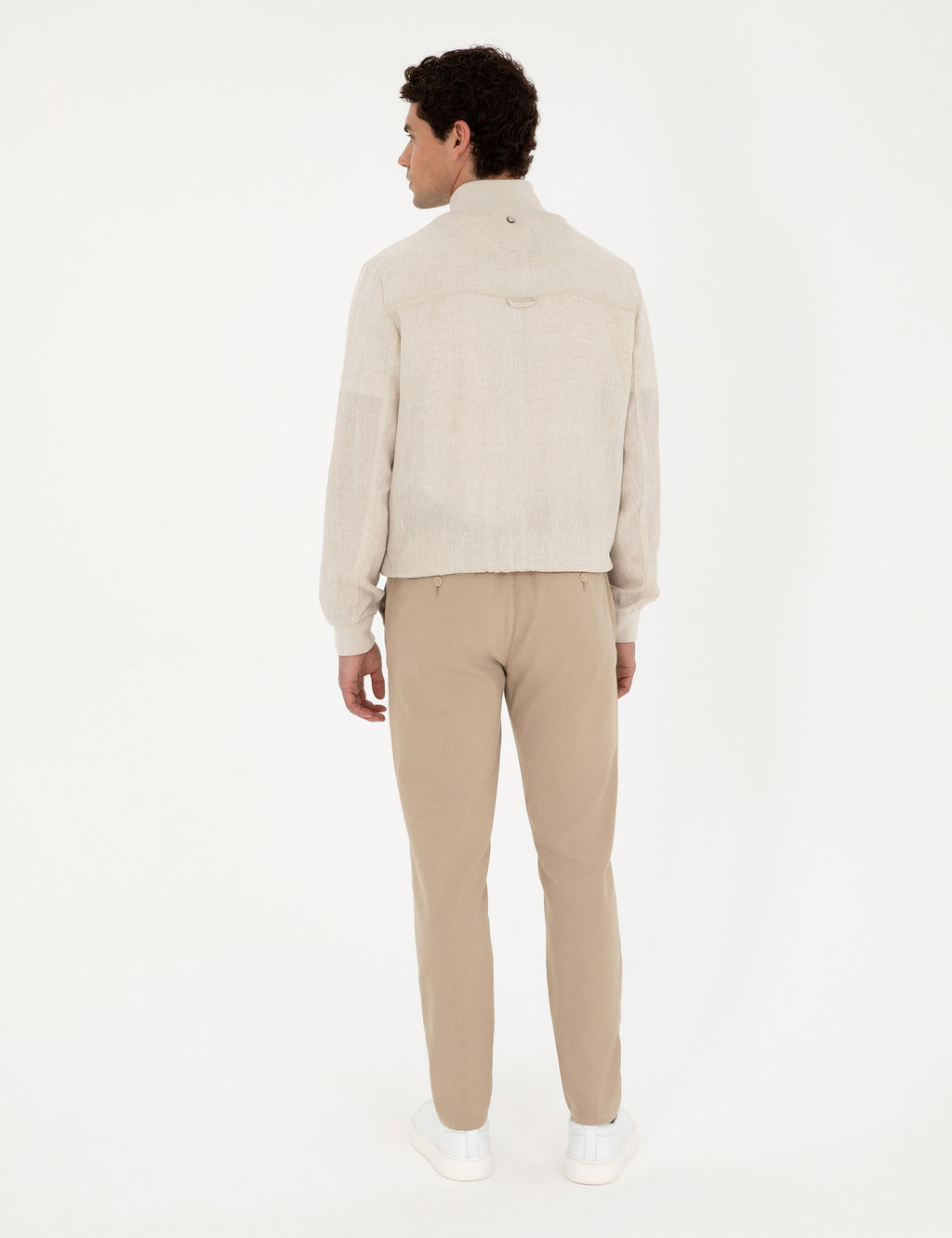 Bej Carrot Fit Keten Kar___ml_ Kanvas Pantolon - Pierre cardin фото 4