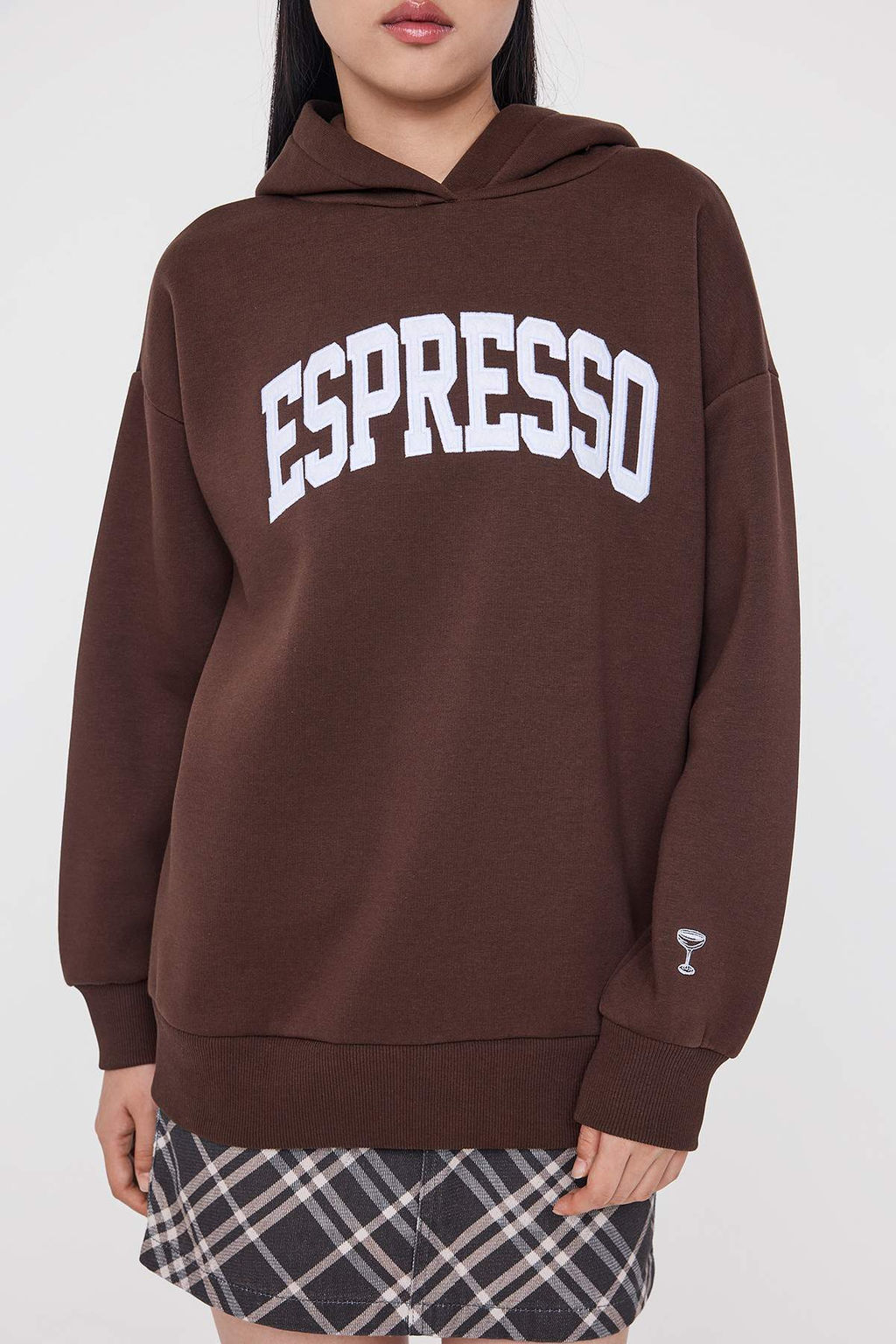 Teen Koyu Kahverengi Oversize/Genis Kal?p Nak?sl? Orme Sweatshirt TWOAW26SW00157 - Trendyolmilla фото 3