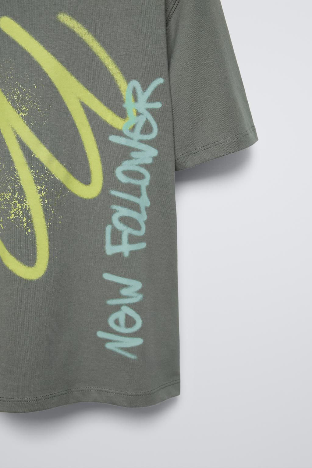 ETIKETLI GRAFITI T-SHIRT - Zara фото 3