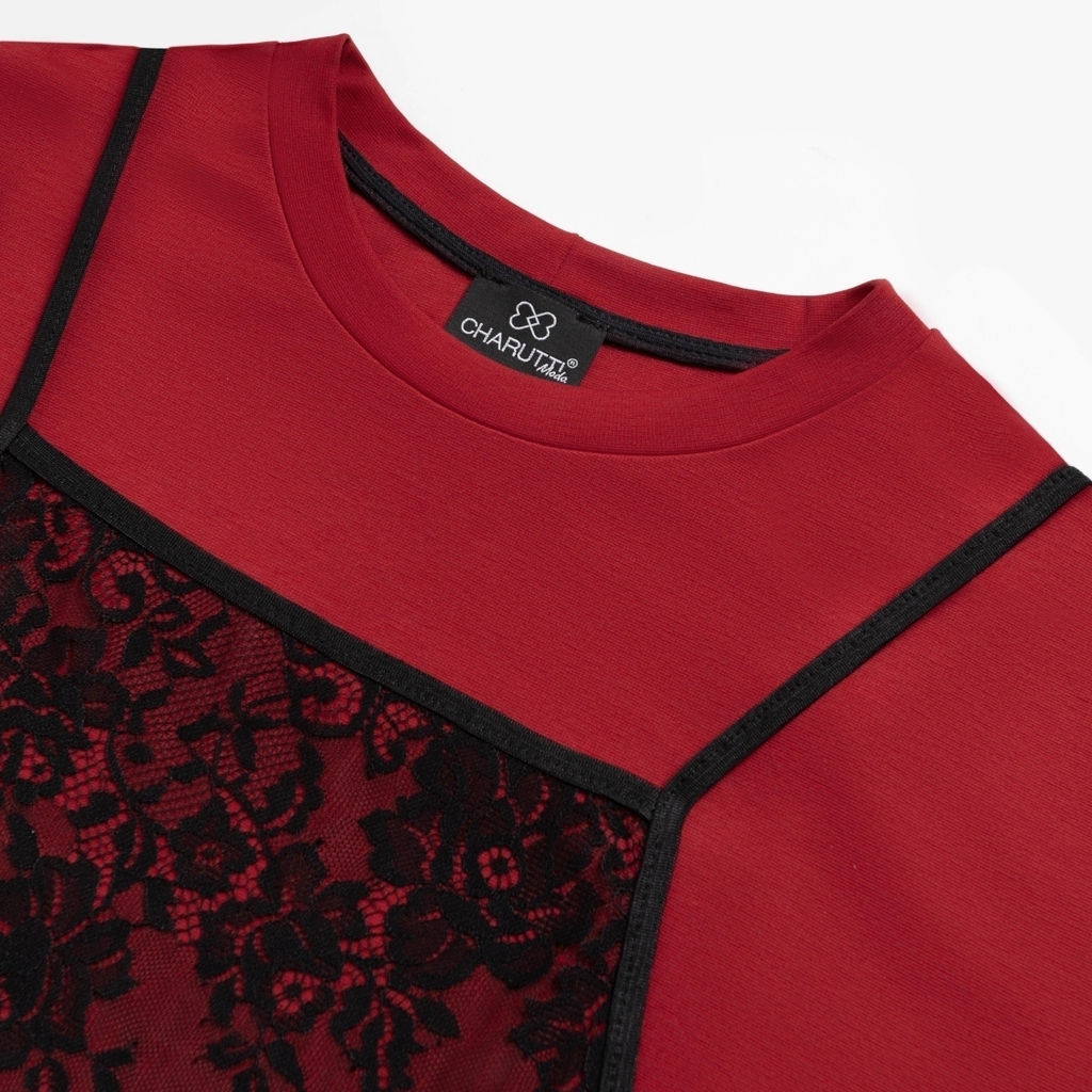 Футболка со съемным топом, Модный тандем (красный 2 в 1) - Charutti фото 12