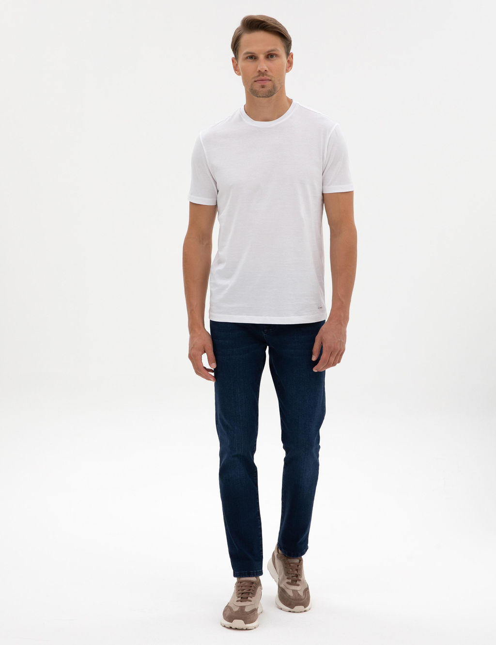 Beyaz Slim Fit Basic Ti__rt - Pierre cardin фото 4