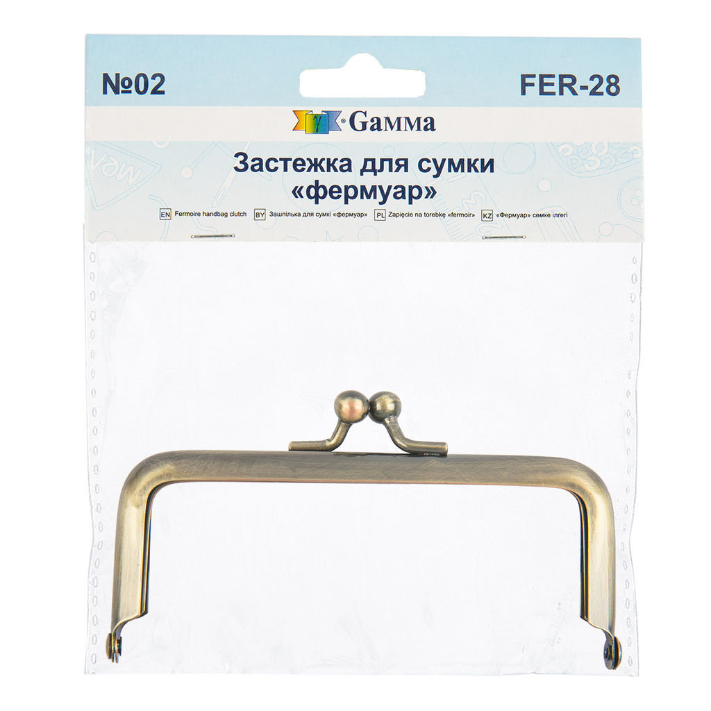 Gamma FER-28 Застежка для сумки фермуар 10.5 x 6 см 1 шт. №02 под состаренную бронзу