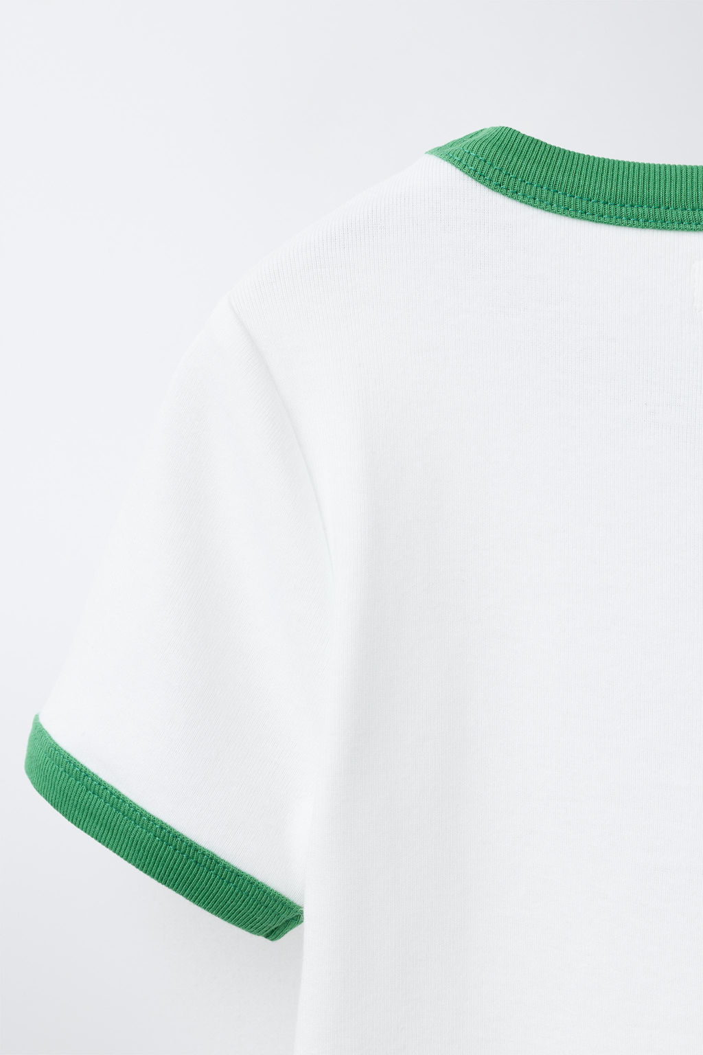CAMISETA RIB CONTRASTE TEXTO / Verde agua - Zara фото 4