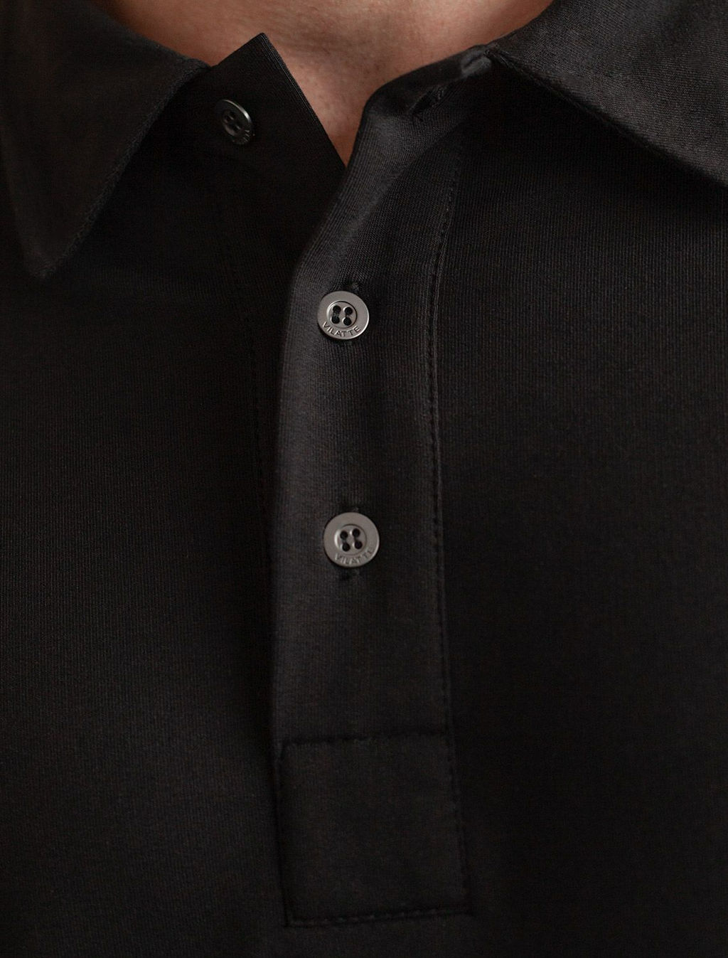 Лонгслив с воротником поло на пуговицах из премиального хлопка с эластаном