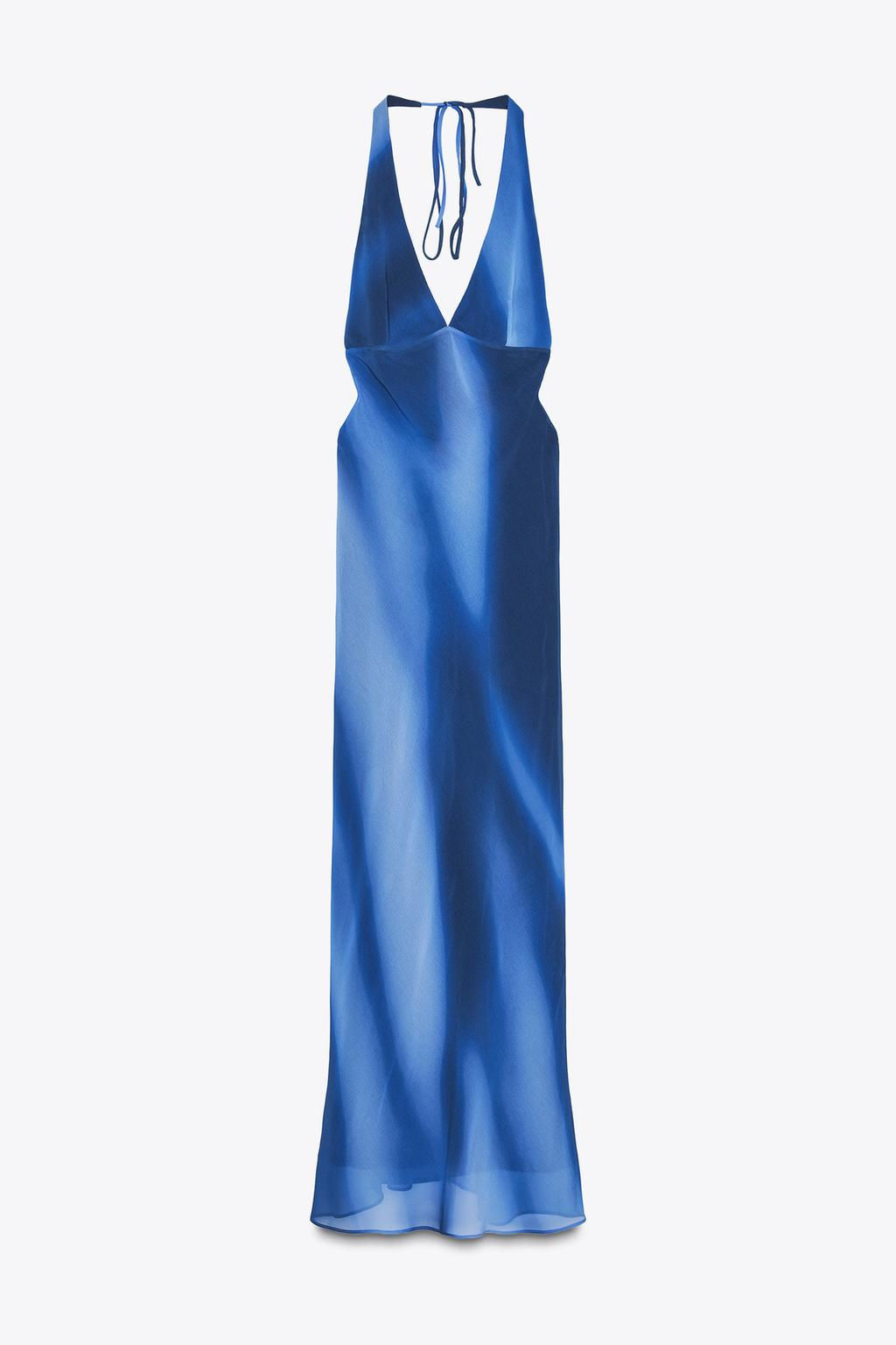 PRINTED HALTER LONG DRESS - Zara фото 6