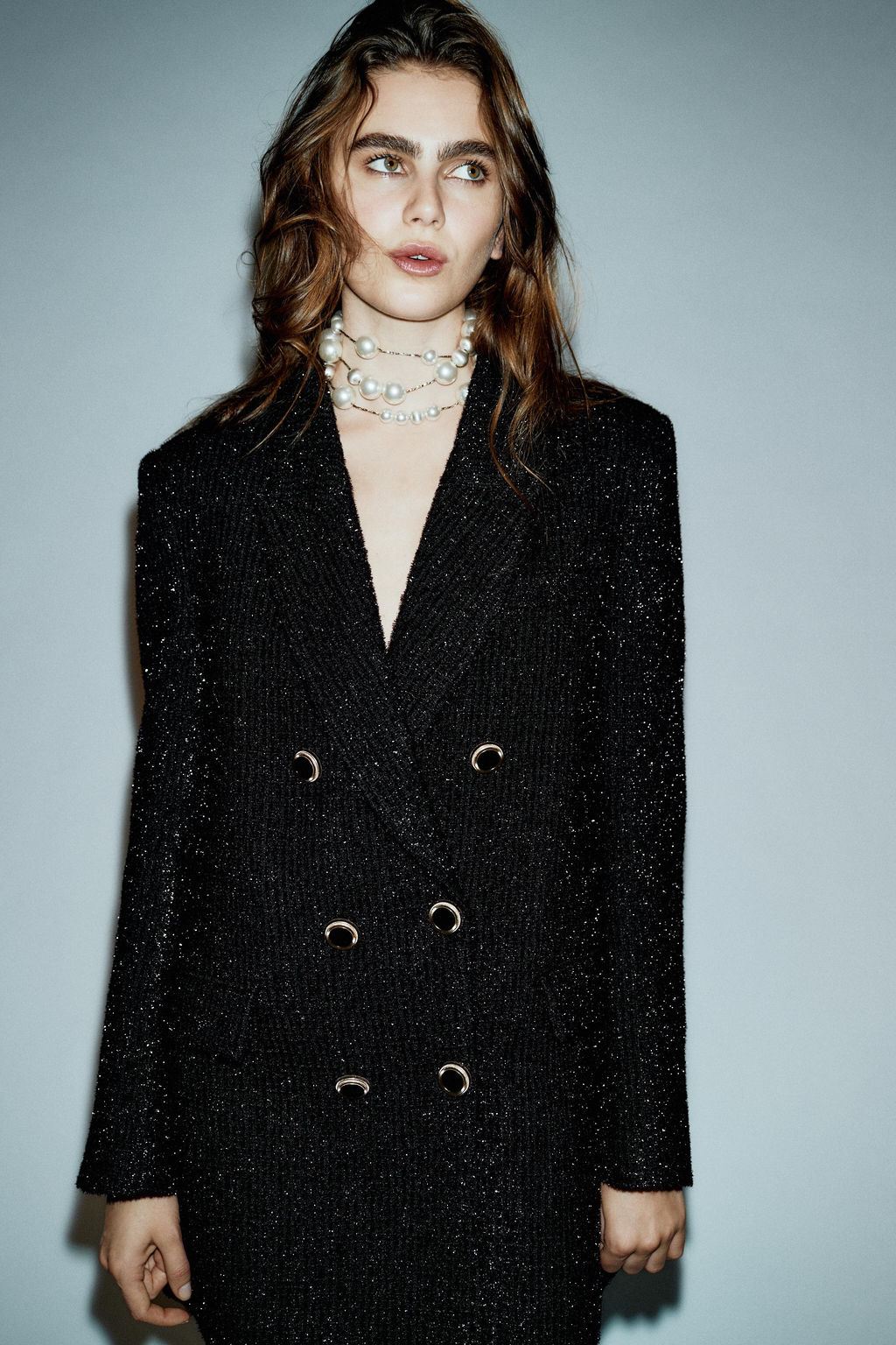 DOUBLE-BREASTED METALLIC THREAD BLAZER - Zara фото 11