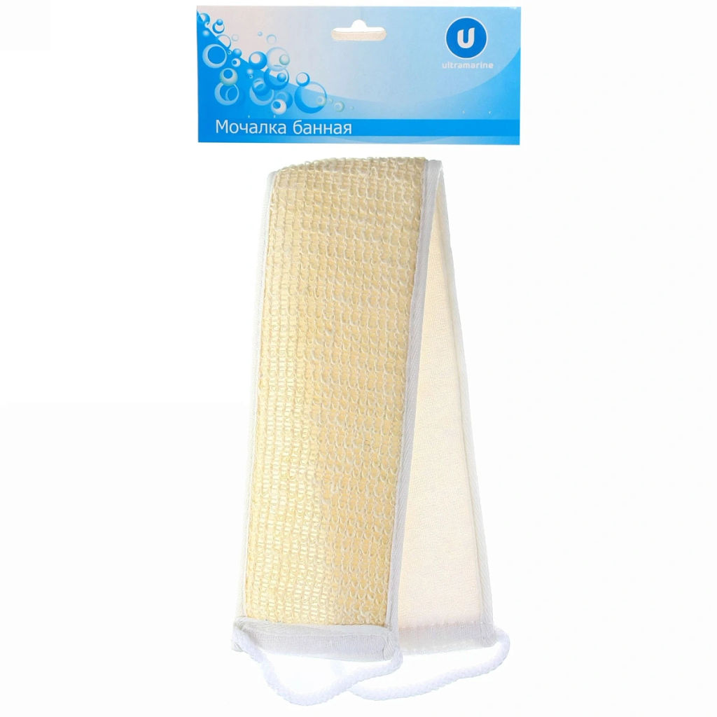 Цена за 3 шт. Мочалка для тела комбинированная "Ultramarine - В Баньку" с сизалем 57*9,5см