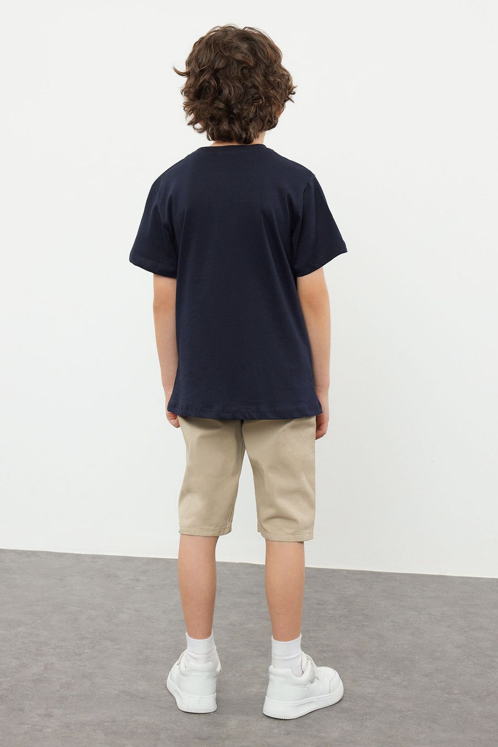 Lacivert Erkek Cocuk Bask?l? Orme T-Shirt TKDSS24TS00026 - Trendyolmilla фото 2